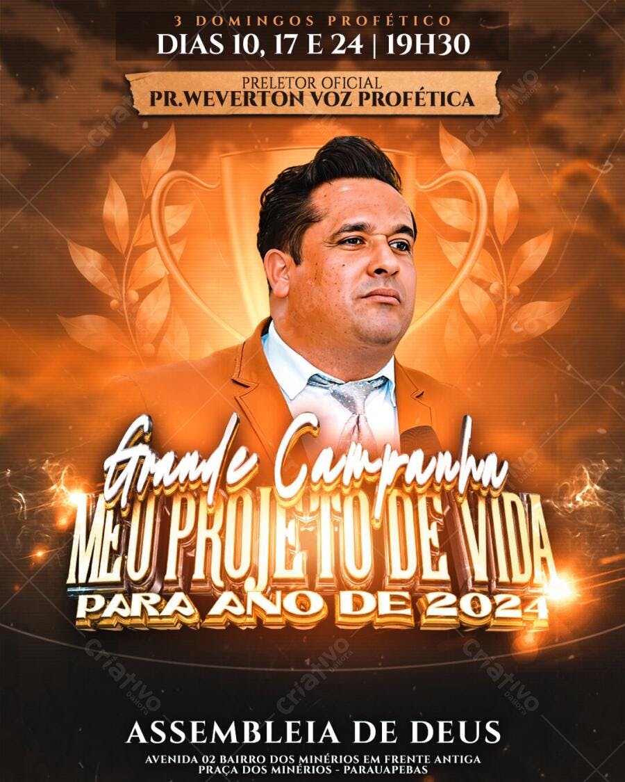 Flyer Campanha Evangélica Assembleia de Deus PSD Editável