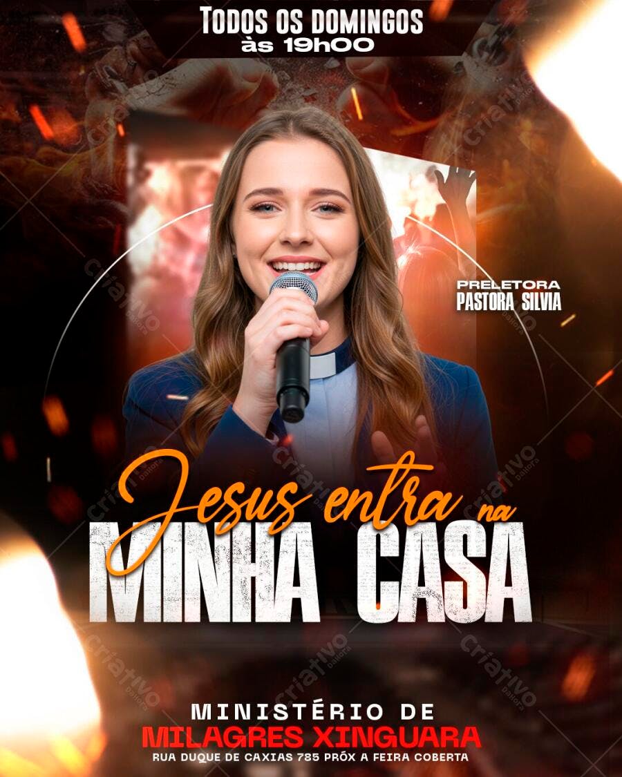 Flyer Culto Igreja Evangélica PSD Editável