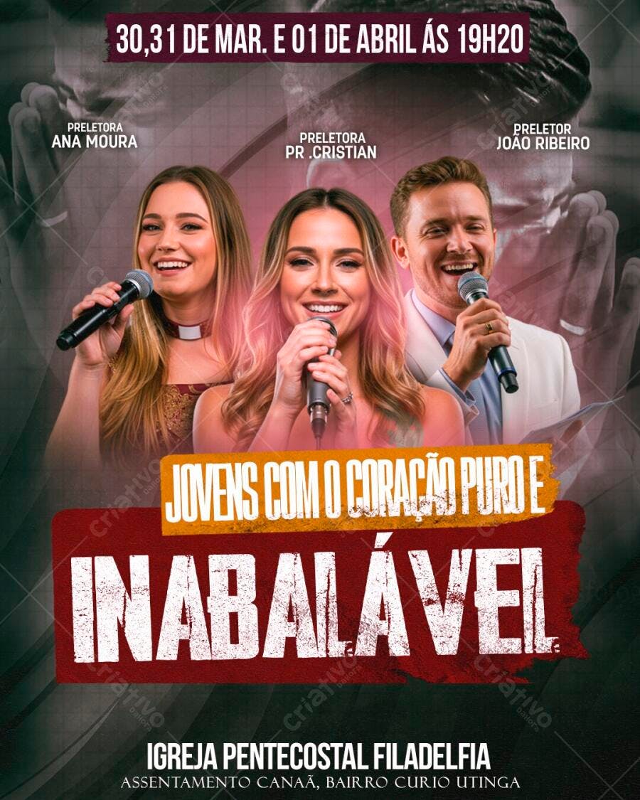 Flyer Evento Igreja Pentecostal Filadélfia PSD Editável