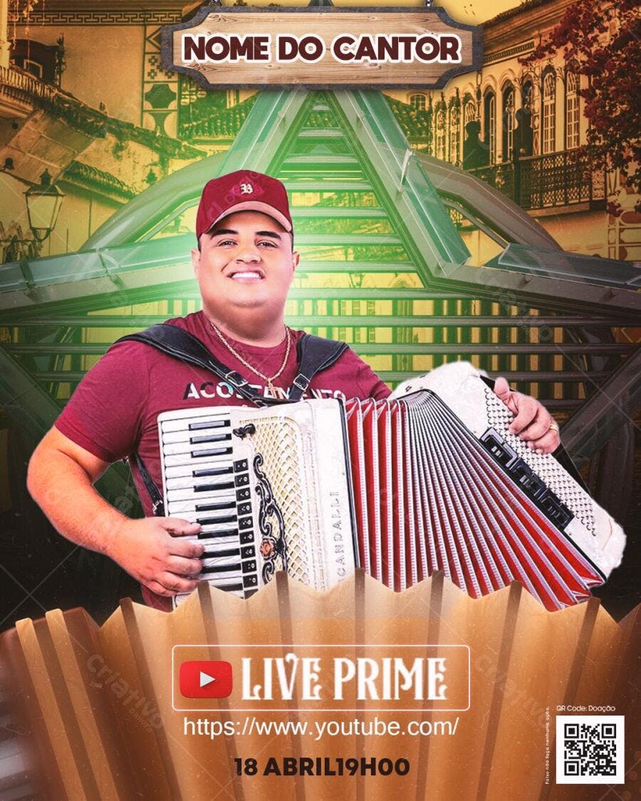 Flyer Live Sertaneja Forró Sanfona PSD Editável