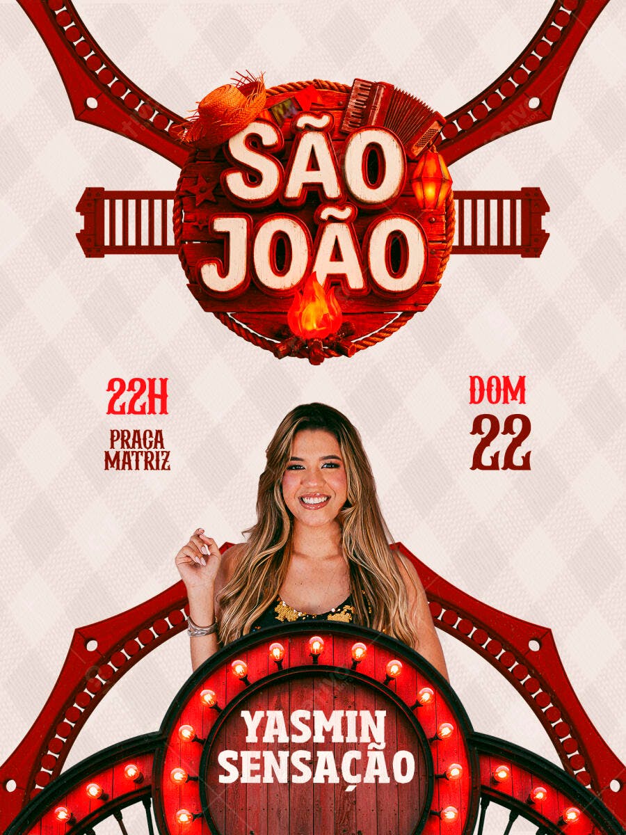 Flyer São João Festa Junina Arraial PSD Editável