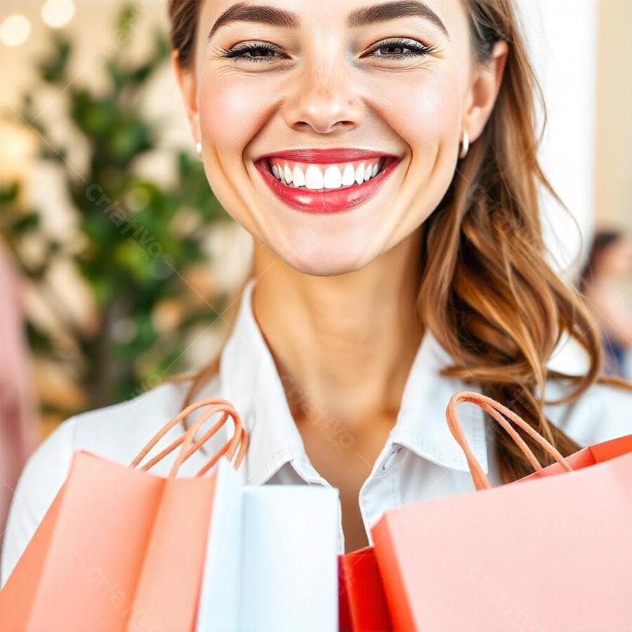 Foto Mulher Sorrindo Feliz Compras Shopping Lifestyle