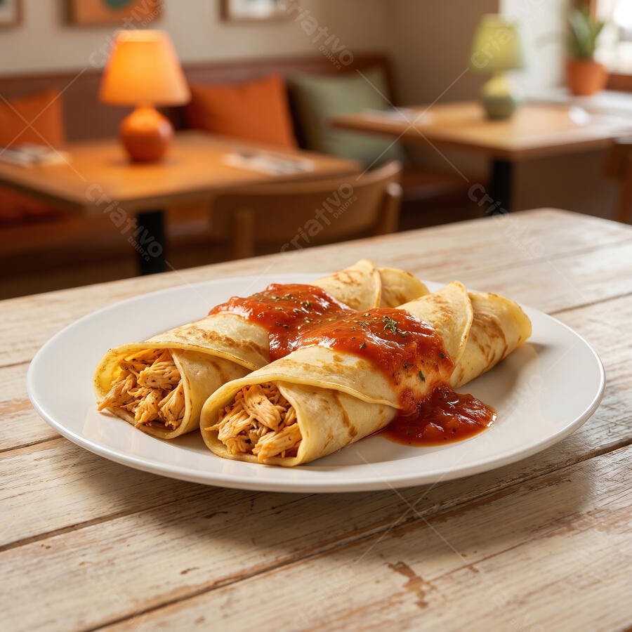 Foto Panqueca de Frango com Molho Tomate Restaurante