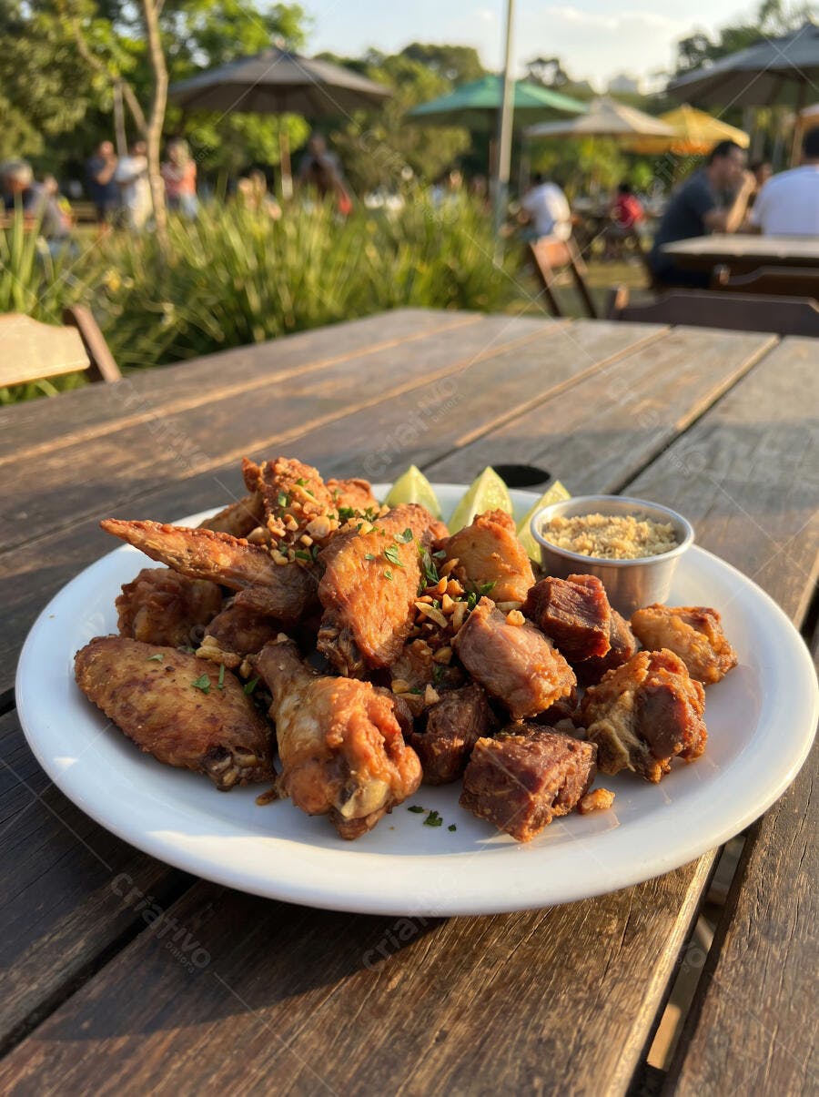 Foto Porção Frango a Passarinho e Carne de Sol Bar ao Ar Livre