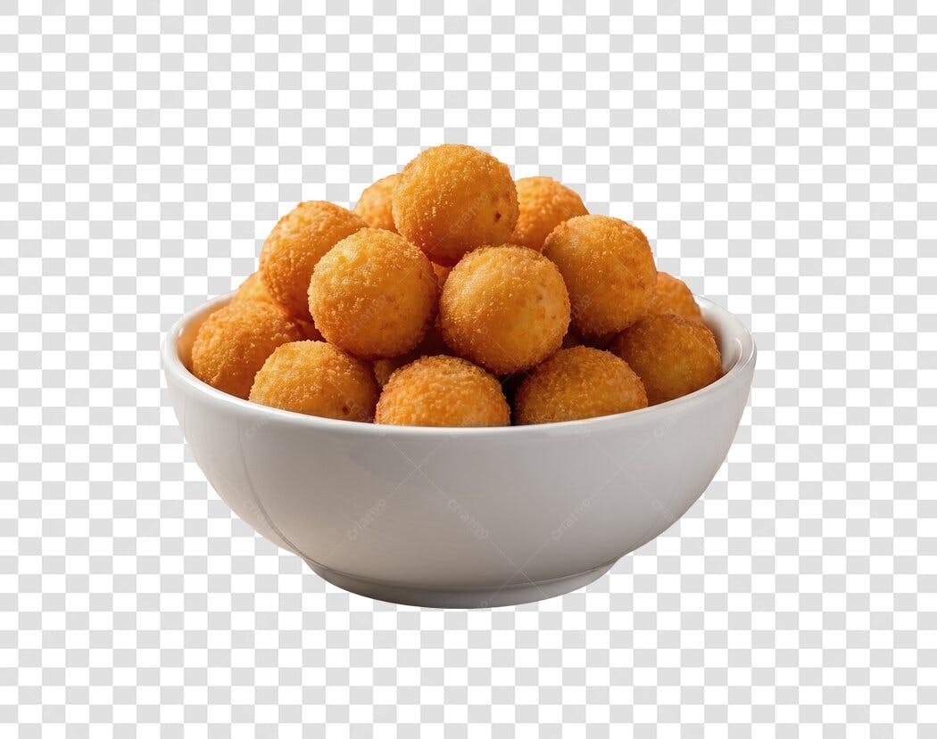 Foto Recortada Bolinhas de Queijo Fritas PNG Fundo Transparente
