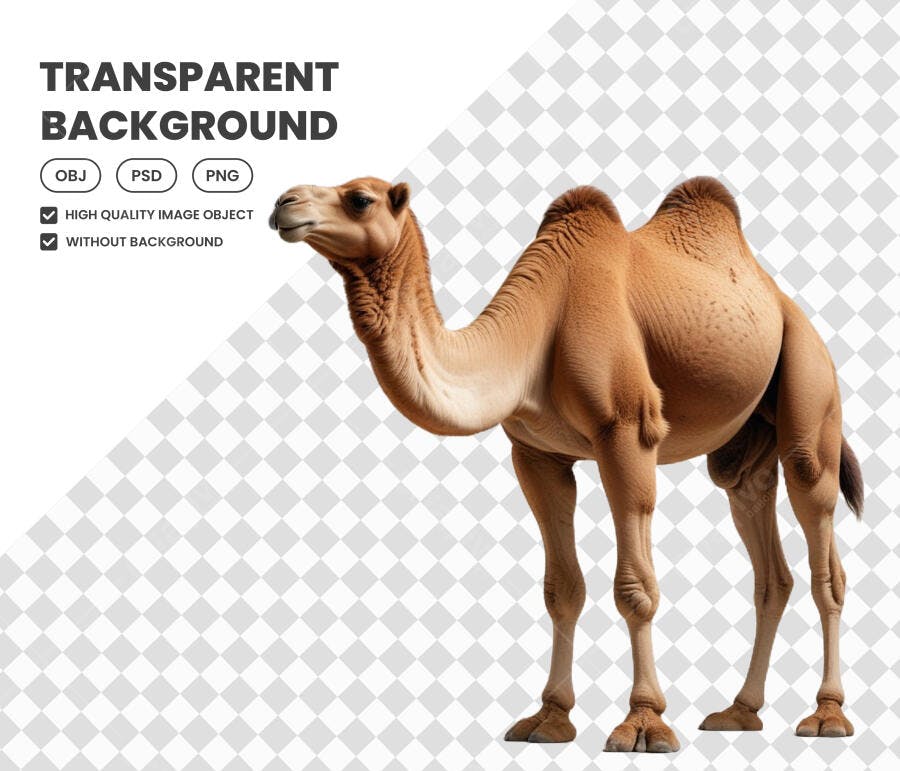 Foto Recortada Camelo Deserto Animal PNG Fundo Transparente
