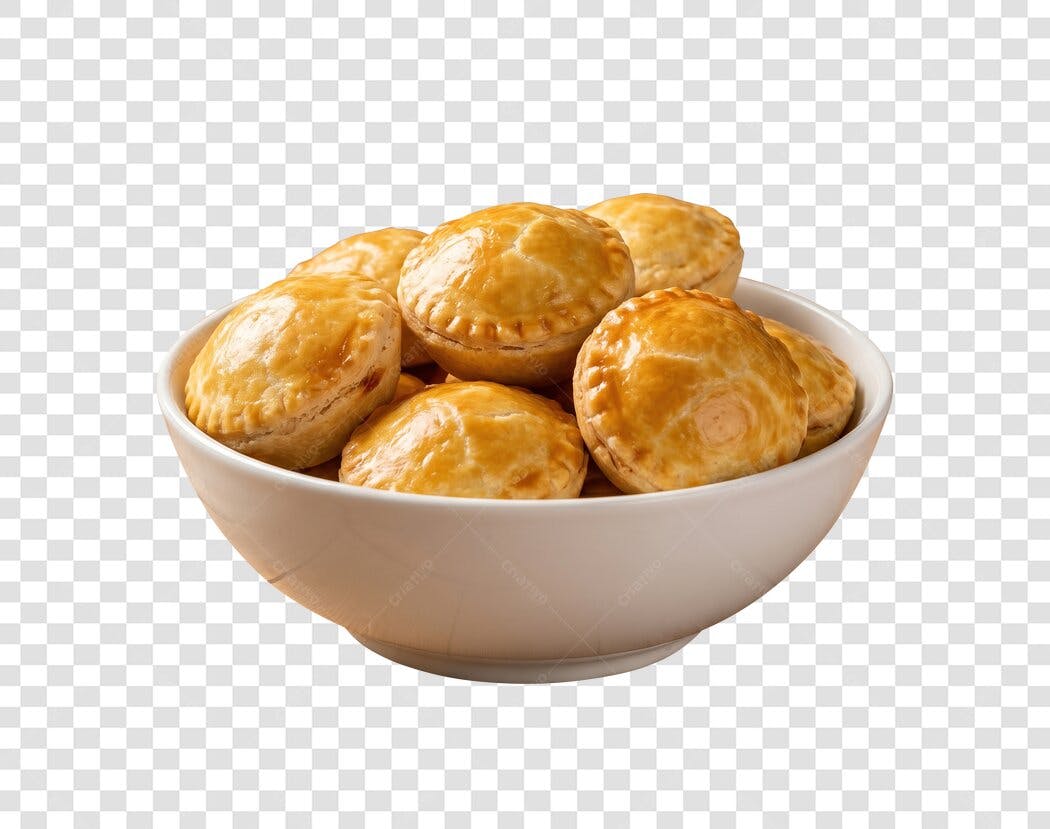 Foto Recortada Mini Empadas Salgadas Tigela PNG Fundo Transparente