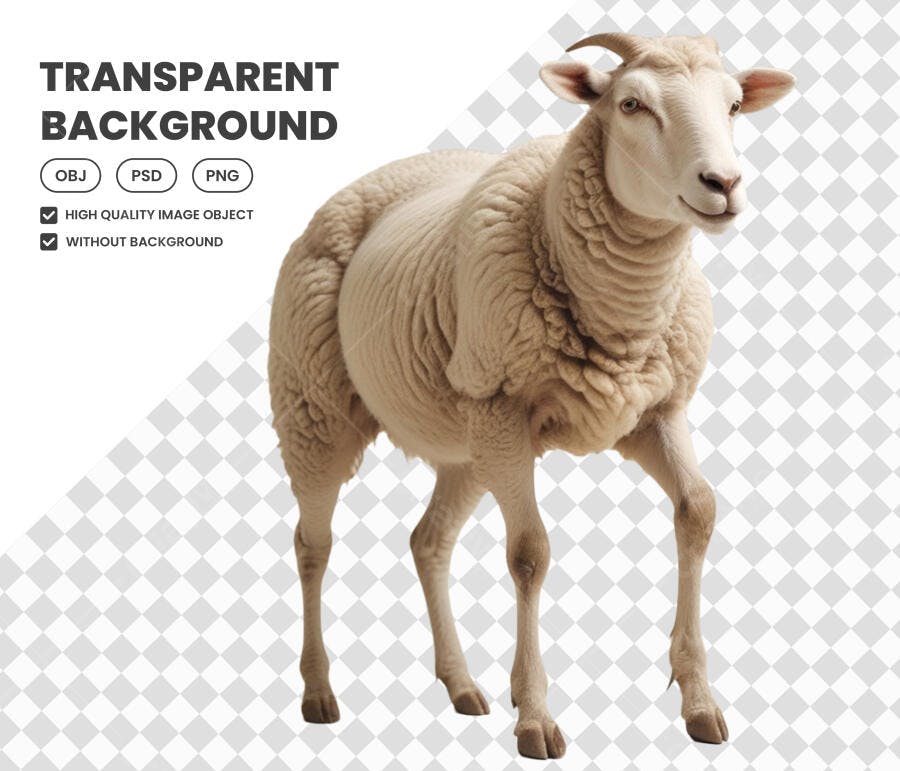 Foto Recortada Ovelha Branca Animal Fazenda PNG Fundo Transparente