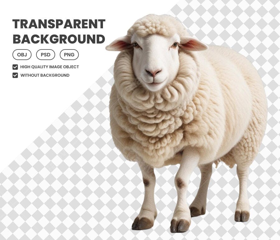 Foto Recortada Ovelha Branca Animal Fazenda PNG Fundo Transparente