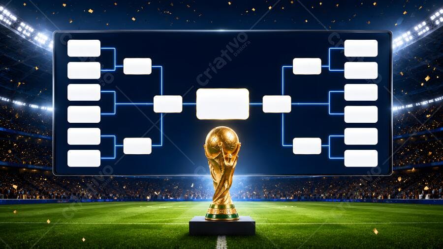 Foto Taça Copa do Mundo Chaveamento Futebol Estádio