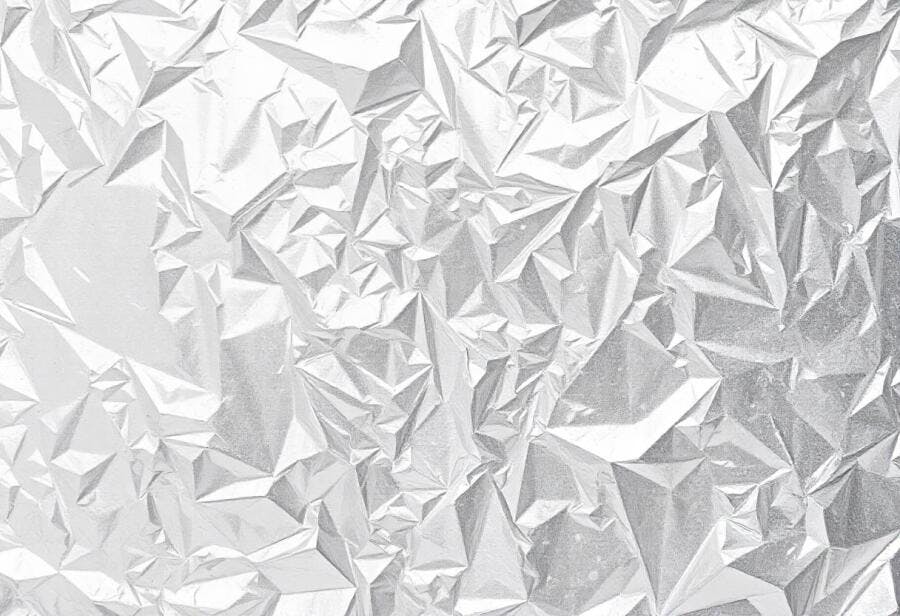 Foto Textura Papel Alumínio Amassado Fundo Branco Prateado