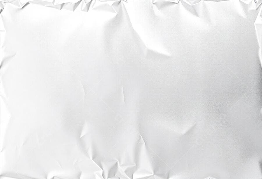 Foto Textura Papel Alumínio Amassado Fundo Branco