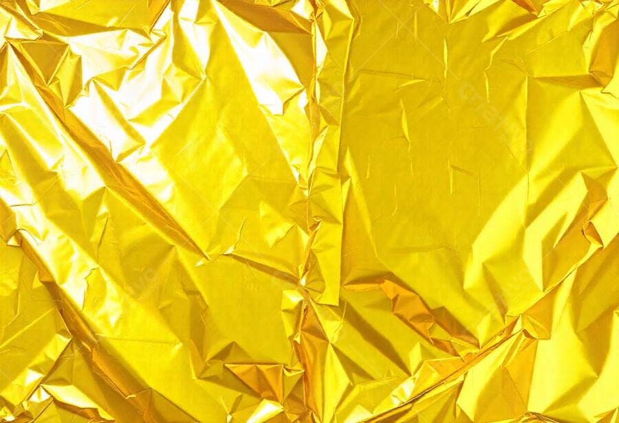 Foto Textura Papel Amassado Dourado Brilhante Fundo Abstrato