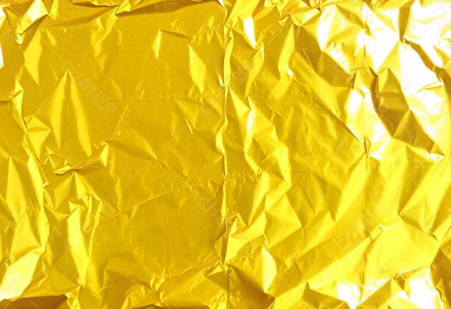 Foto Textura Papel Amassado Dourado Brilhante Fundo Abstrato