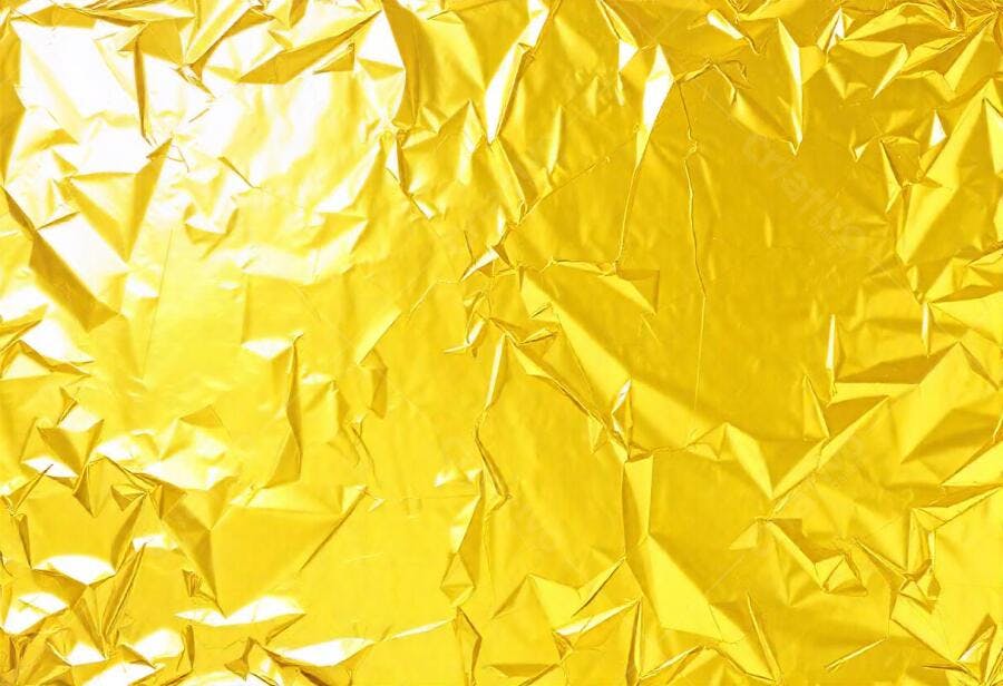 Foto Textura Papel Amassado Dourado Brilhante Fundo