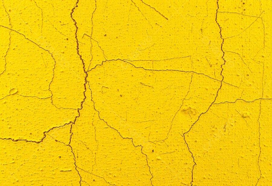 Foto Textura Parede Amarela Rachada Abstrata