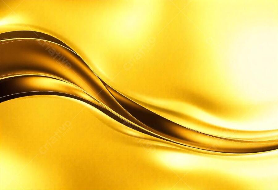 Fundo Dourado Abstrato Ondas Brilhantes Luxo Elegante