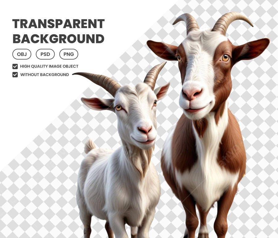 Ilustração Cabras Animais Fazenda PNG Fundo Transparente