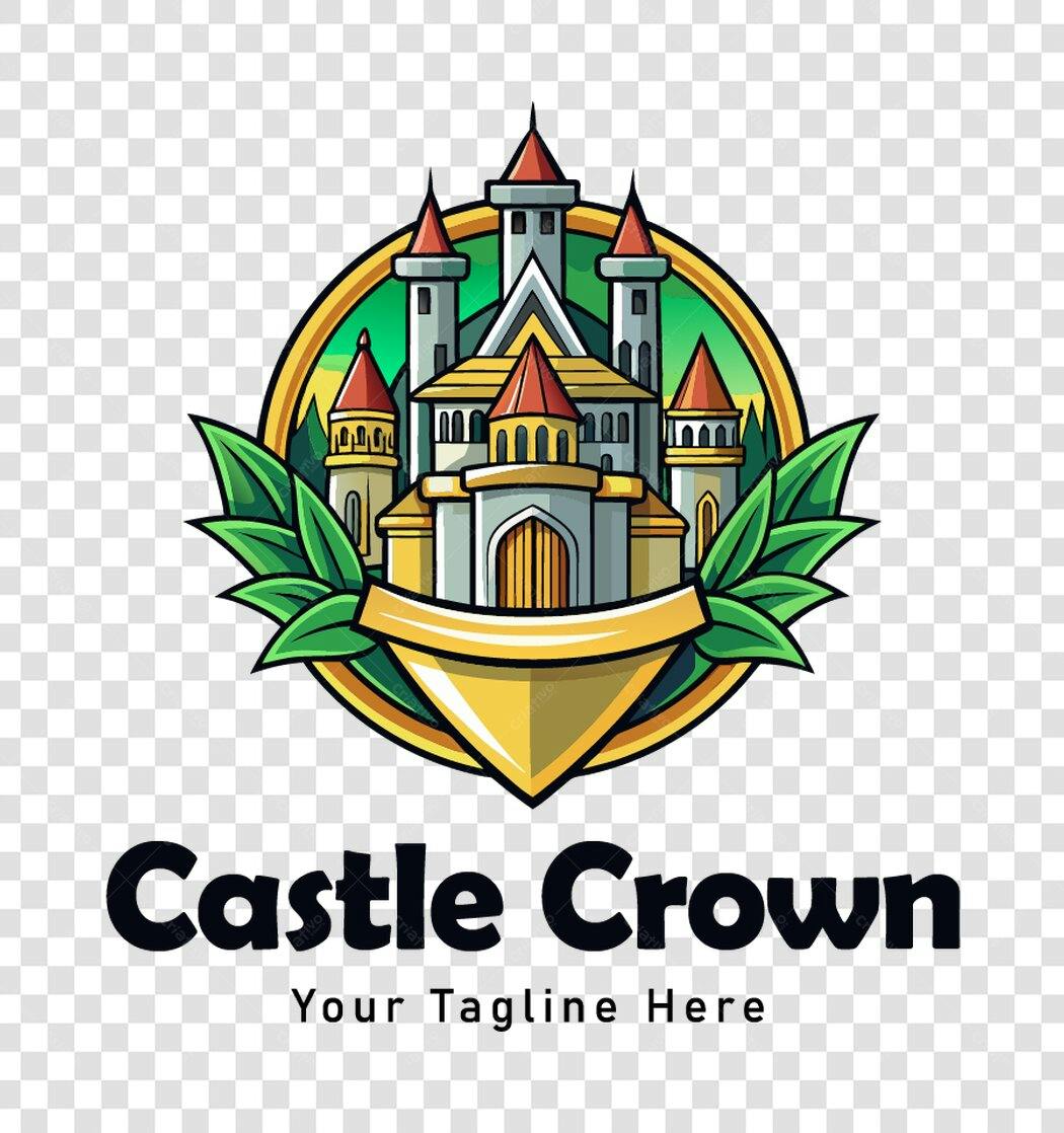 Ilustração Castelo Coroa Medieval PNG Fundo Transparente
