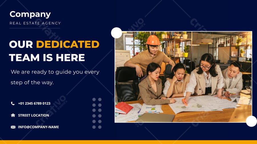 Ilustração Vetorial Banner Agência Imobiliária Equipe
