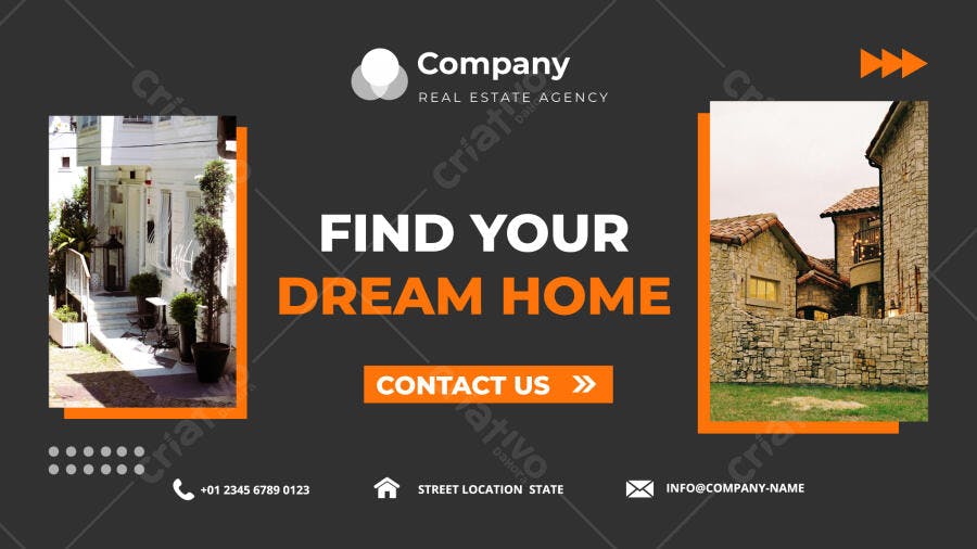 Ilustração Vetorial Banner Imobiliária Casas Modernas