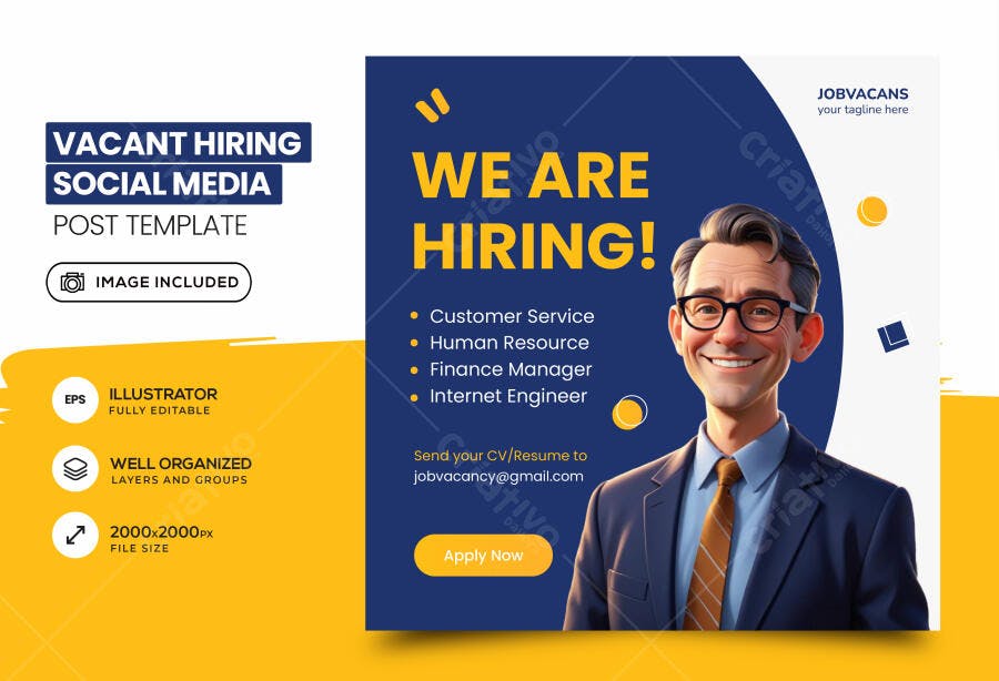 Ilustração Vetorial Recrutamento Contratação Vagas Abertas