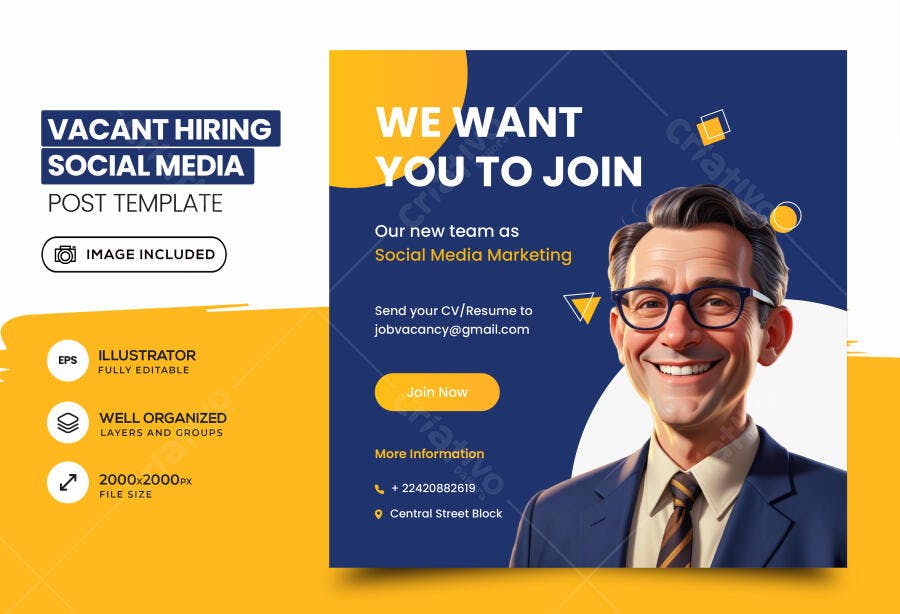 Ilustração Vetorial Recrutamento Vagas Abertas Marketing Digital