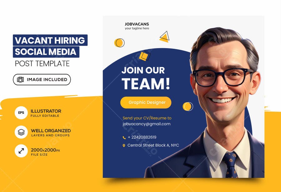 Ilustração Vetorial Recrutamento Vagas de Emprego Flat Design