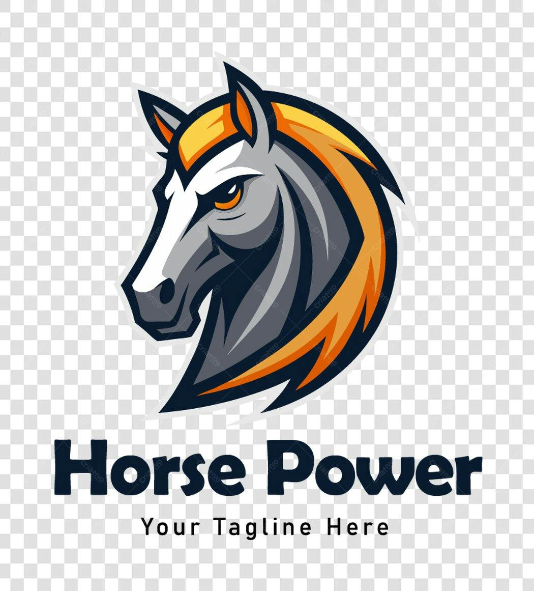 Logo Cavalo Mascote Esportes E-sports PNG Fundo Transparente