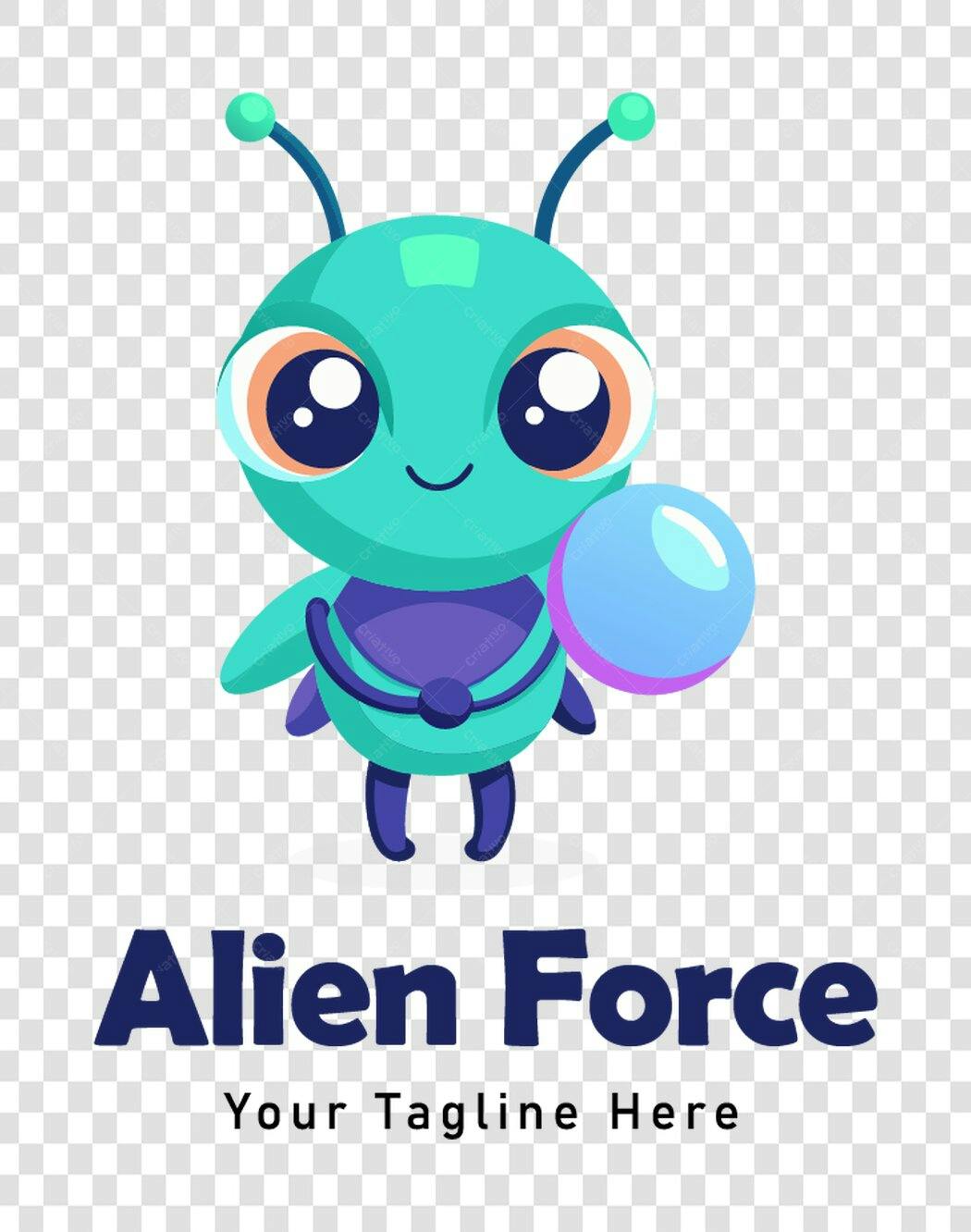 Personagem Ilustrado Alienígena Fofo Desenho Animado PNG Fundo Transparente
