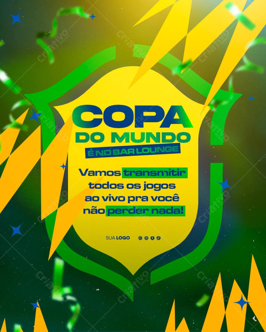 Post Copa do Mundo Bar Lounge PSD Editável