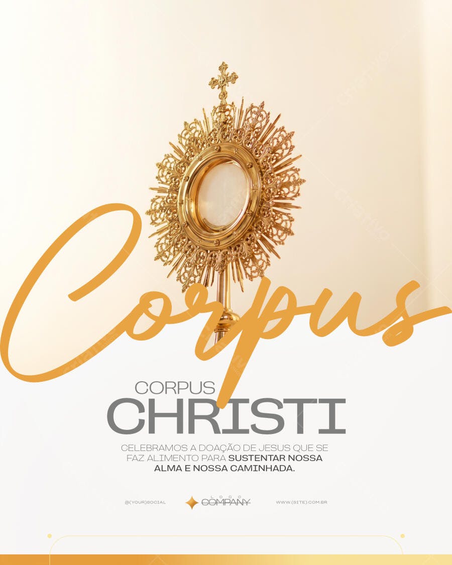 Post Corpus Christi Igreja Católica PSD Editável