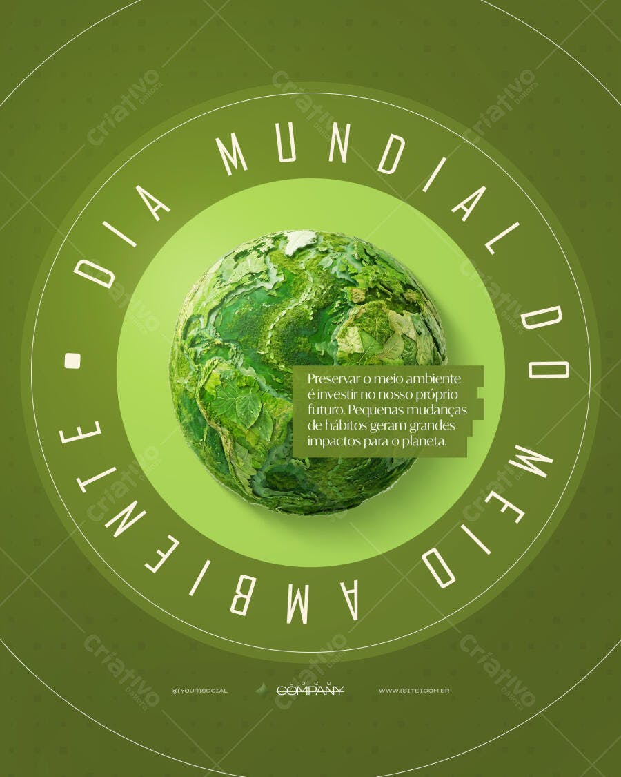 Post Dia Mundial do Meio Ambiente Junho PSD Editável