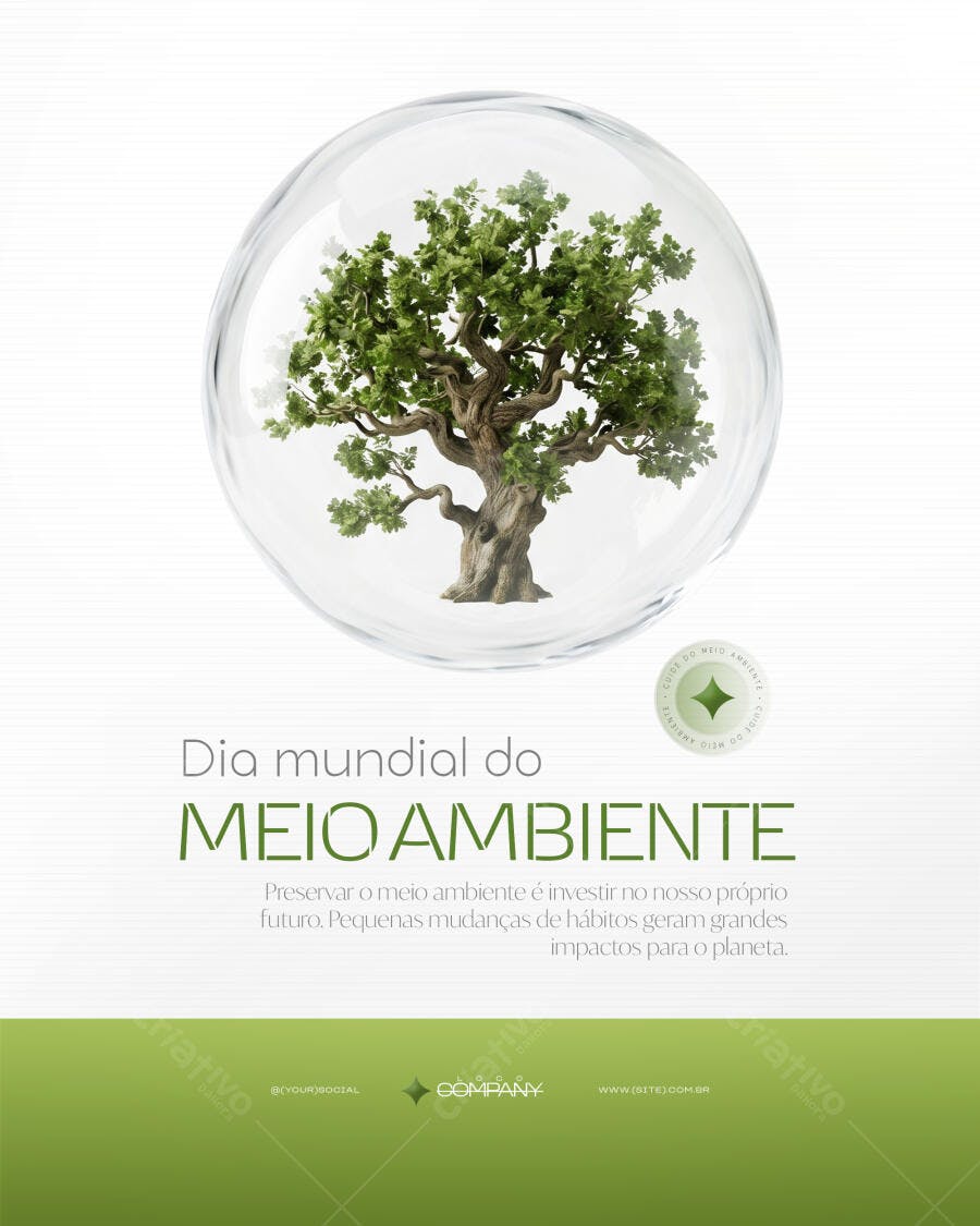Post Dia Mundial Meio Ambiente Sustentabilidade PSD Editável
