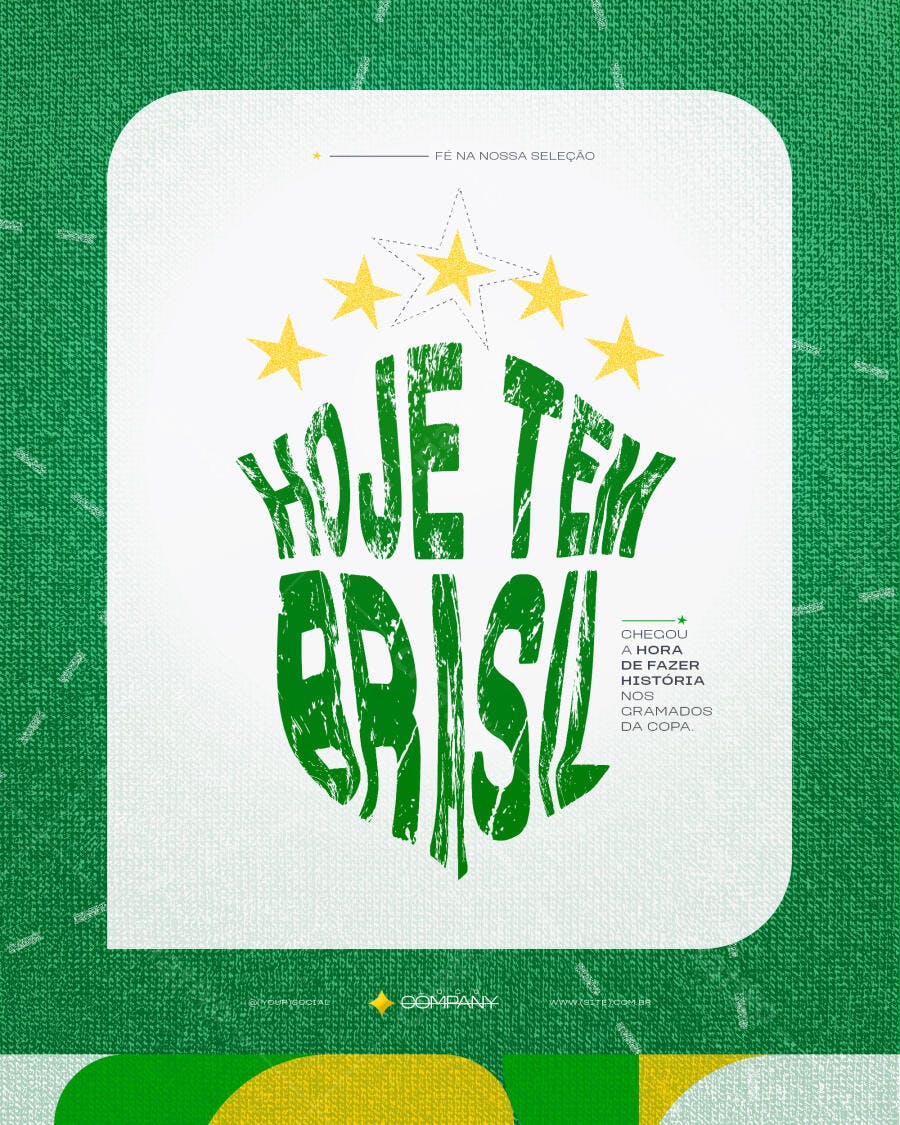 Post Instagram Copa do Mundo Brasil PSD Editável