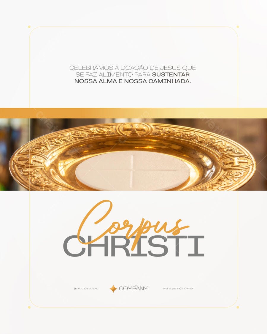 Post Instagram Corpus Christi Igreja PSD Editável
