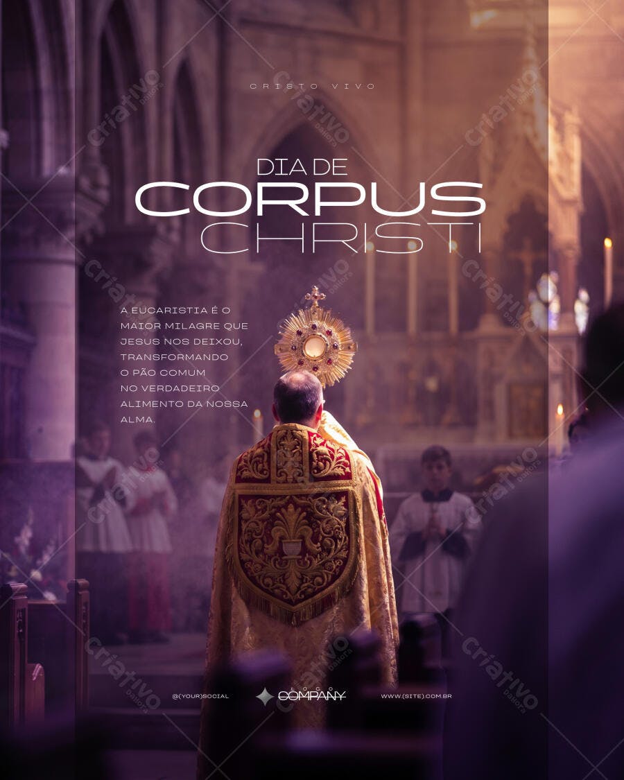 Post Instagram Dia de Corpus Christi Igreja PSD Editável