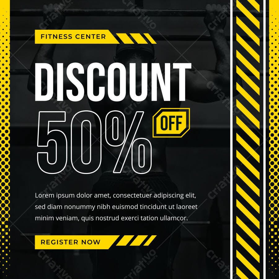 Post Instagram Promoção Academia Fitness PSD Editável