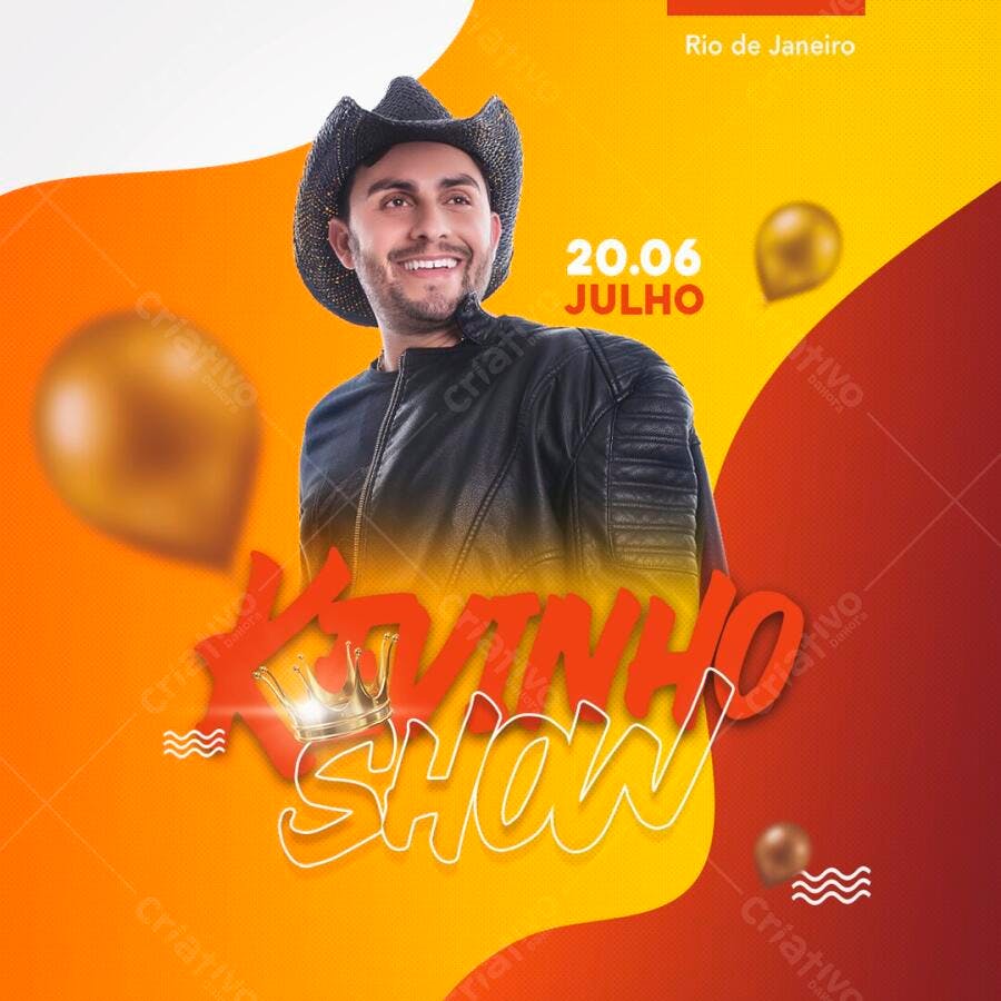 Post Instagram Show Sertanejo Julho PSD Editável