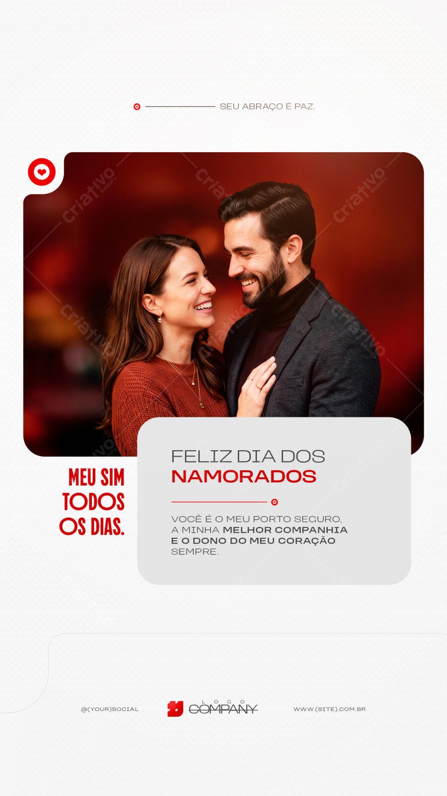 Story Dia dos Namorados Casal Romântico PSD Editável