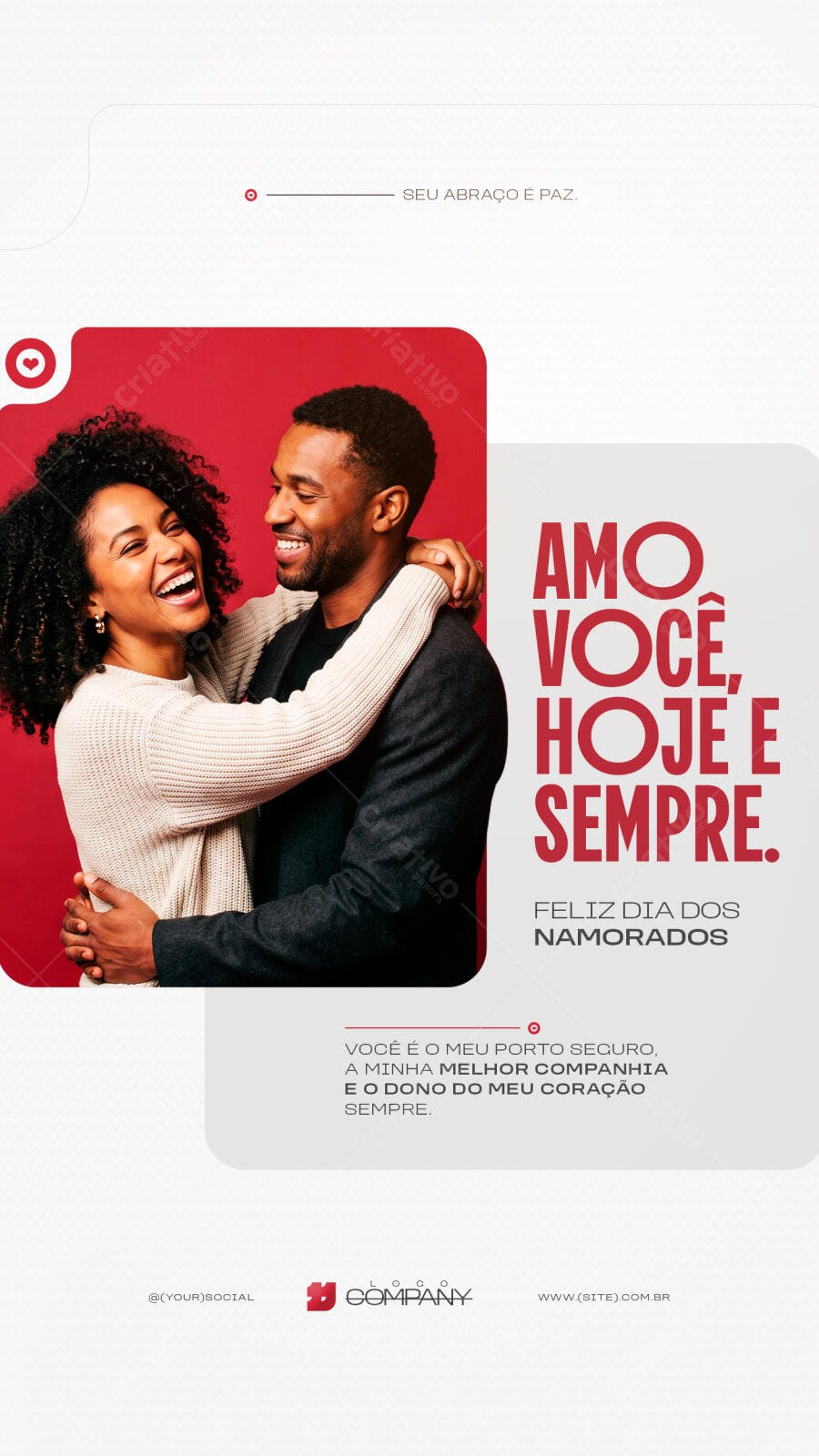Story Dia dos Namorados Casal Romântico PSD Editável