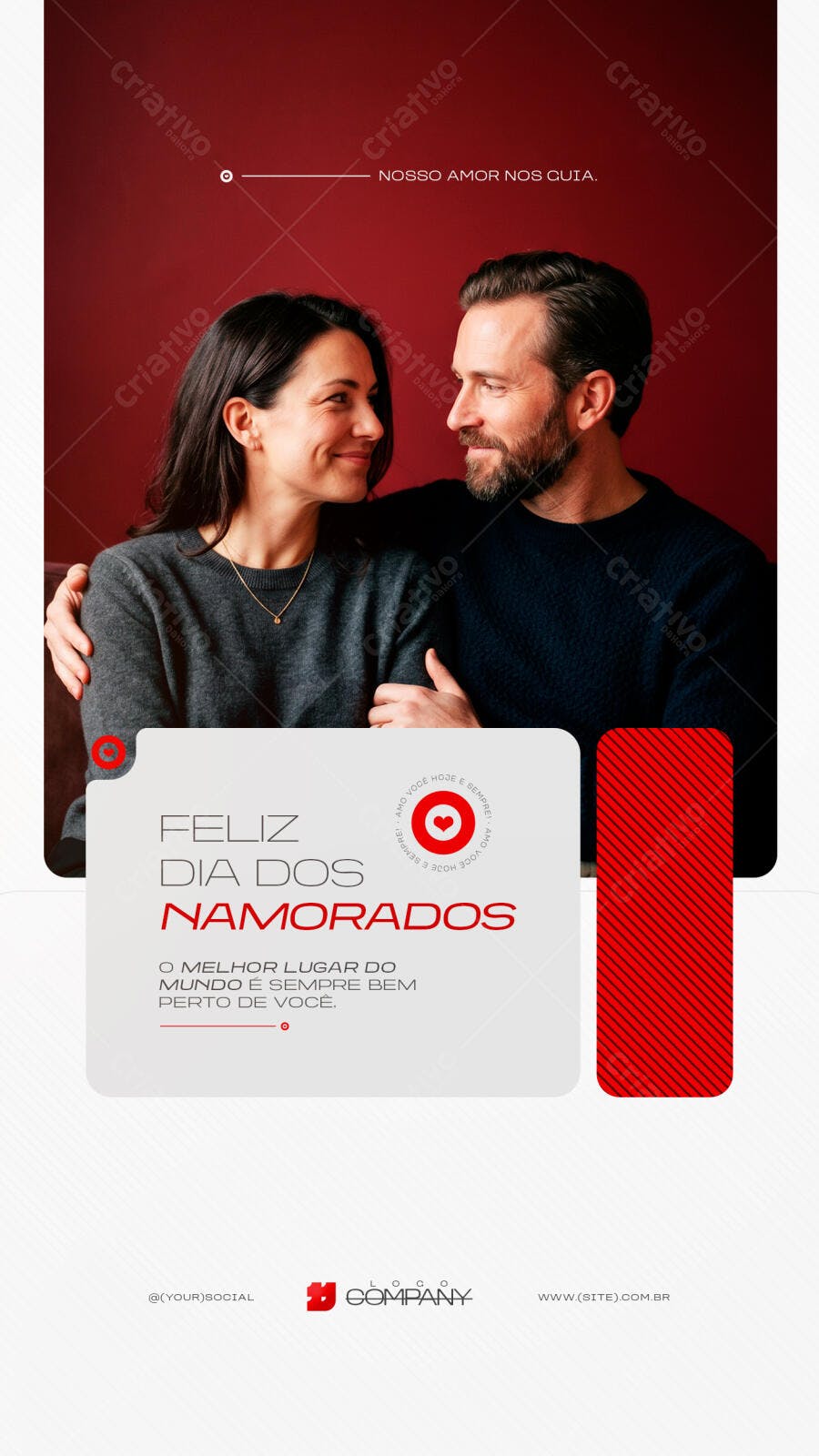 Story Dia dos Namorados Casal Vermelho PSD Editável