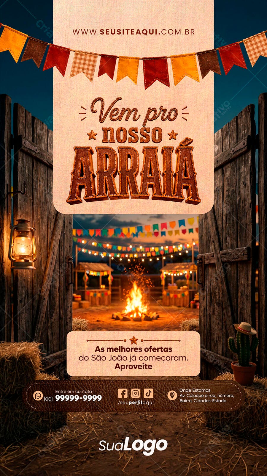 Story Instagram Festa Junina Arraial São João PSD Editável