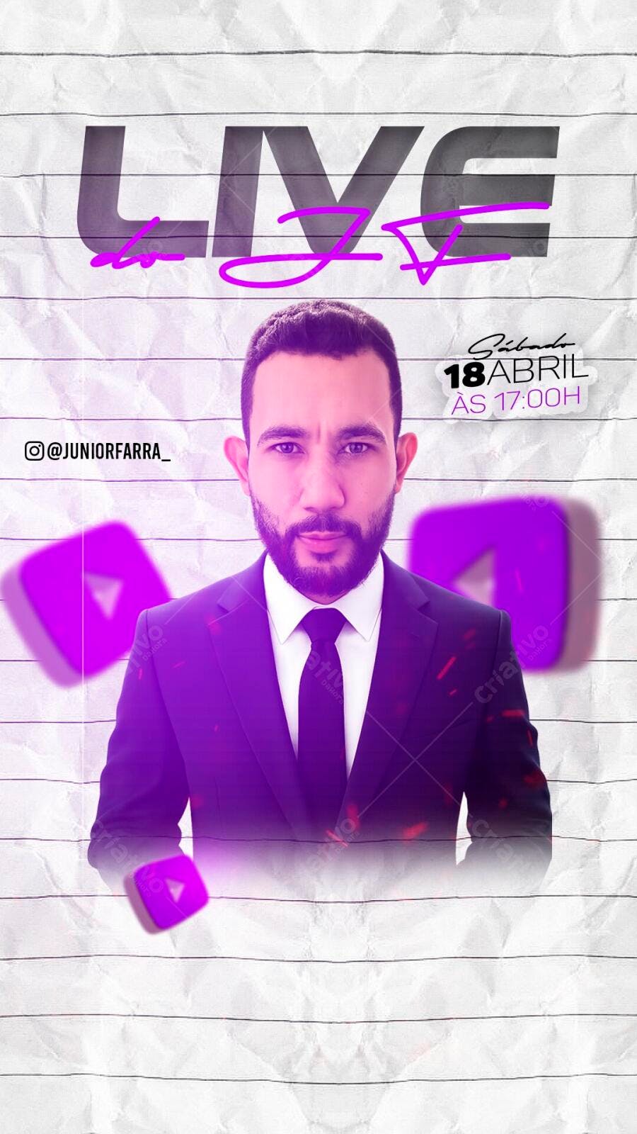 Story Live Youtube Influencer Digital PSD Editável