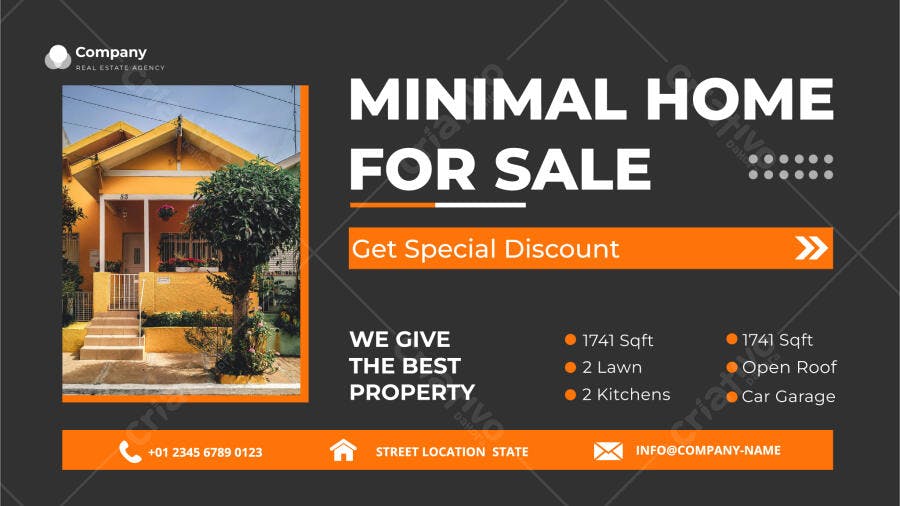 Template Imobiliário Minimalista Casa à Venda Banner