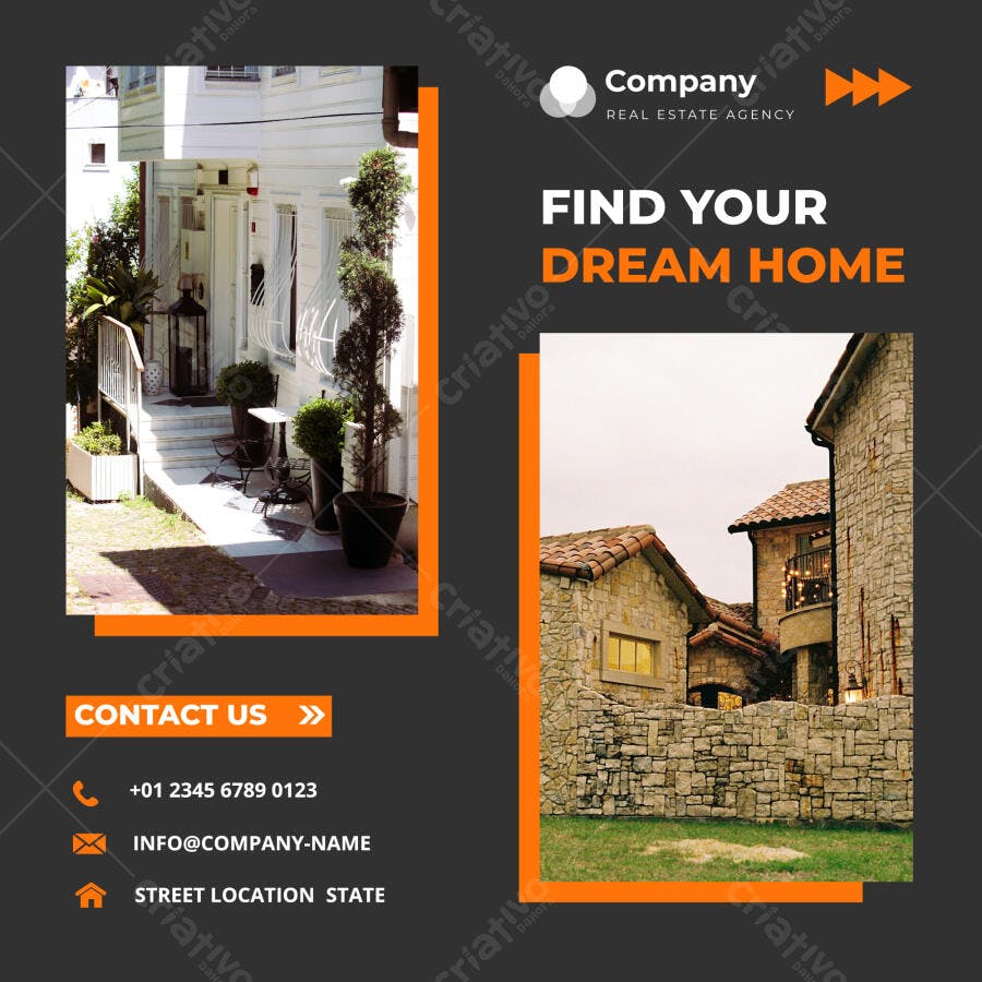 Template Post Imobiliária Casas Modernas Laranja Escuro