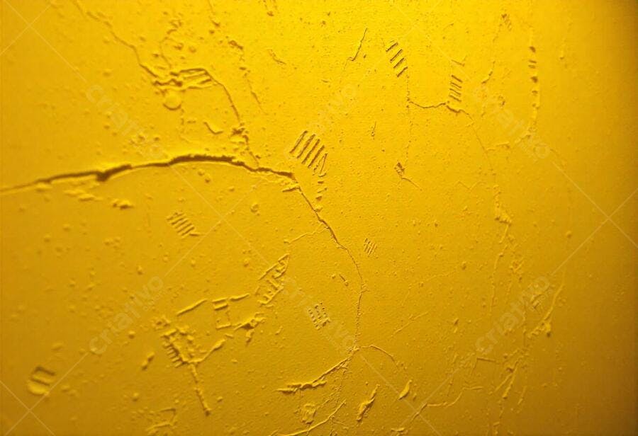 Textura Amarela Parede Rústica com Rachaduras e Relevos