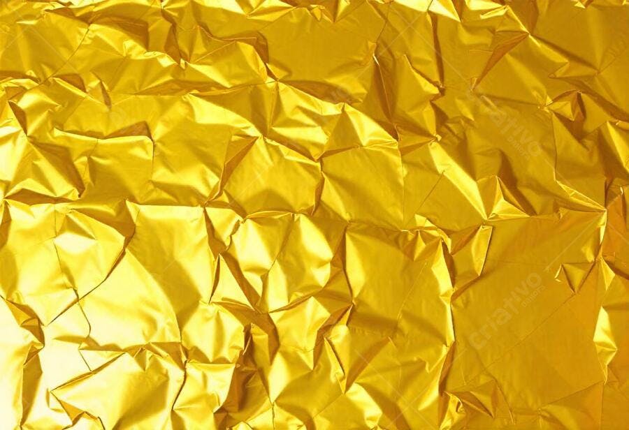 Textura Dourada Amassada Fundo Abstrato Metalizado Brilhante