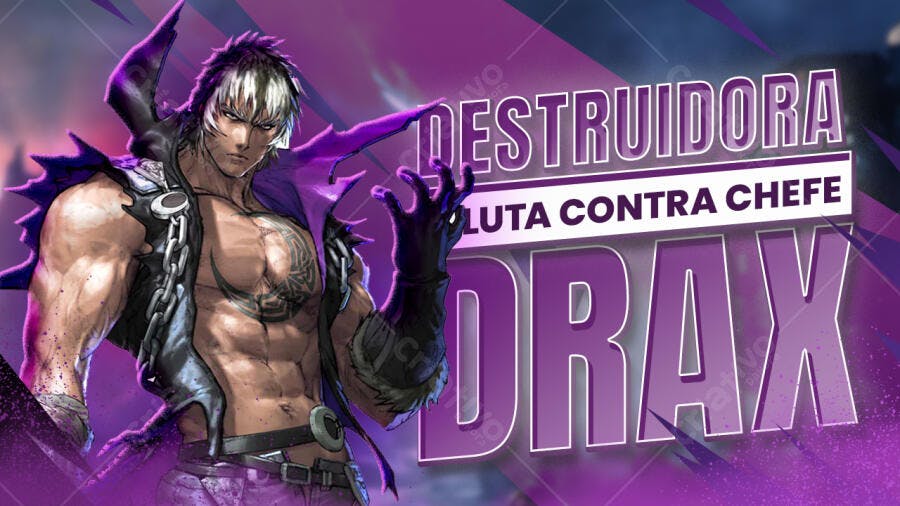 Capa Game Destruidora Luta Contra Chefe Drax PSD Editável