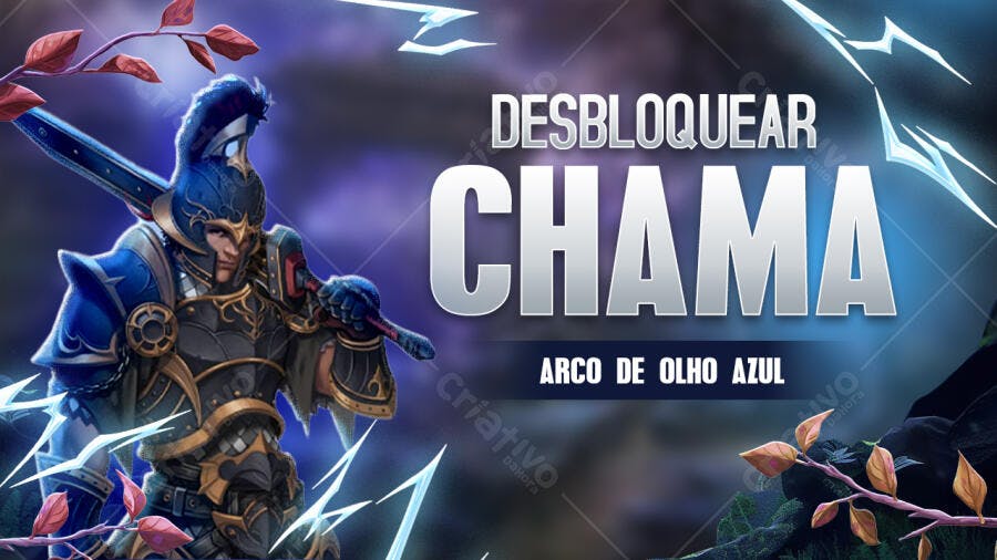 Capa YouTube Gamer Desbloquear Chama PSD Editável